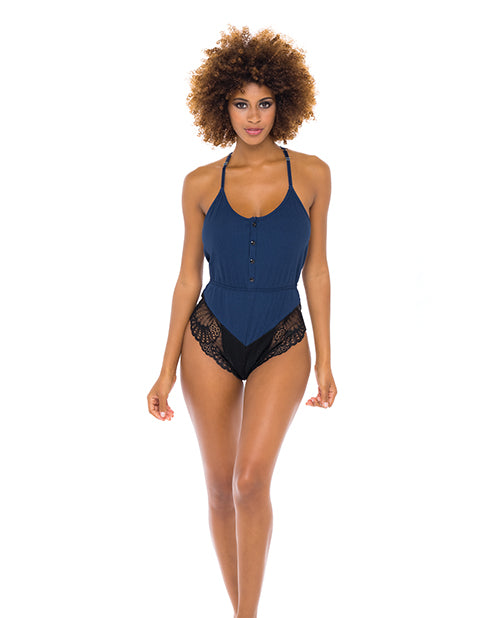Claribel Ribbed Jersey Romper Estate Blue-black L-xl