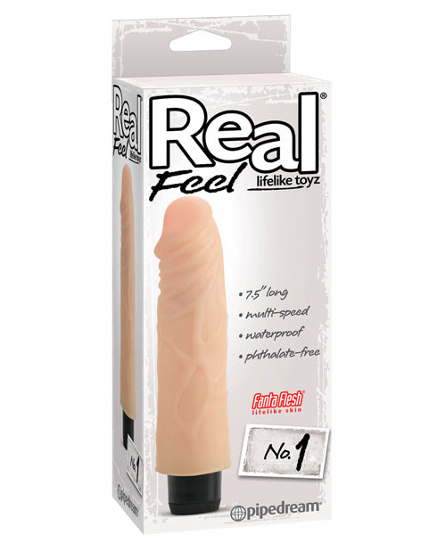 Real Feel No. 1  Long 7.5" Vibe Waterproof - Mutli-speed Flesh