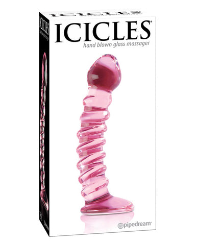 Icicles No. 28 Hand Blown Glass - Clear W-ridges