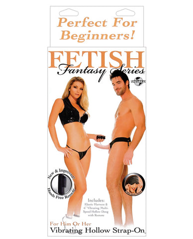 Fetish Fantasy Series For Him Or Her Vibrating Hollow Strap-on - Flesh