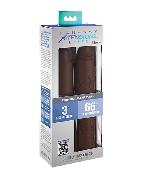 Fantasy X-tensions Elite 9" Sleeve W-3" Plug - Brown