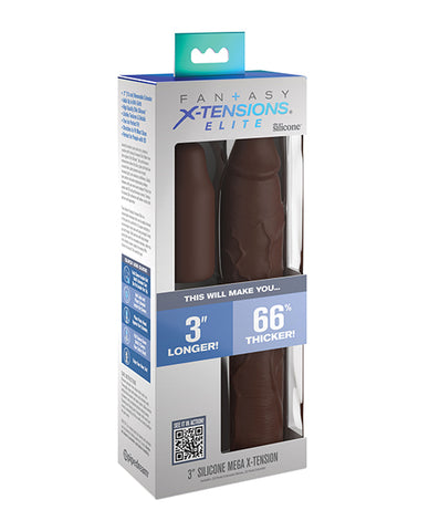 Fantasy X-tensions Elite 9" Sleeve W-3" Plug - Brown