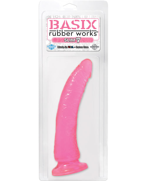 Basix Rubber Works 7" Slim Dong - Pink