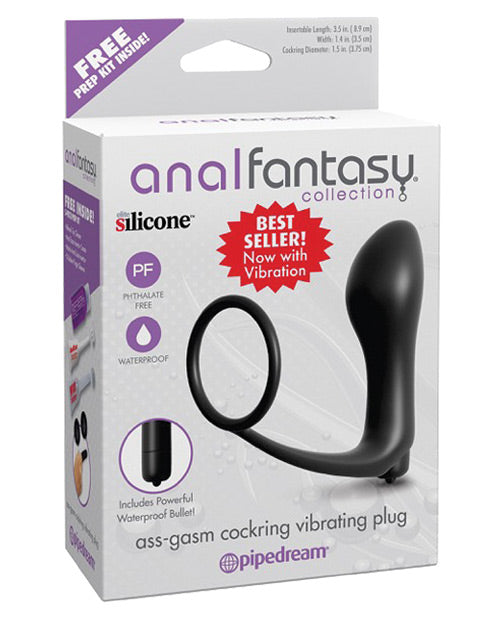 Anal Fantasy Collection Ass Gasm Vibrating Plug W-cockring