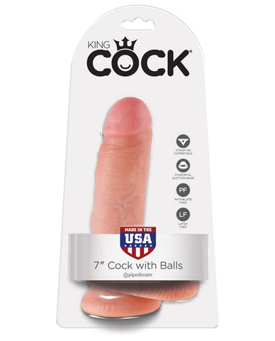 King Cock 7" Cock W-balls - Flesh