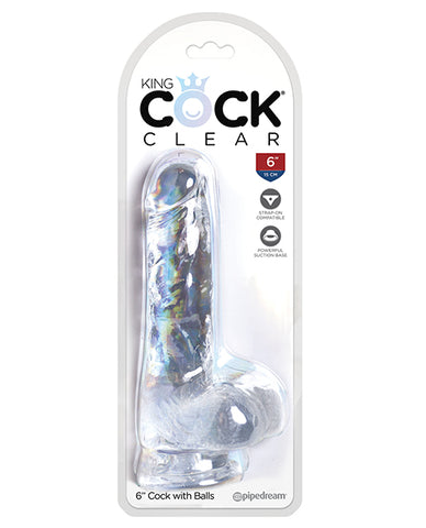 King Cock Clear 6" Cock W-balls
