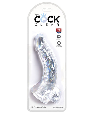 King Cock Clear 7.5" Cock W-balls