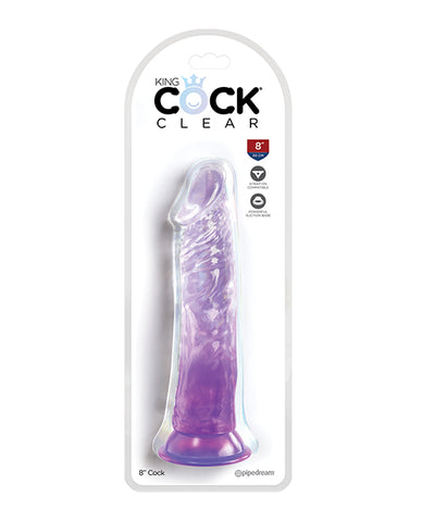 King Cock Clear 8" Cock - Purple