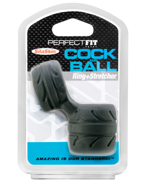 Perfect Fit Silaskin Cock & Ball Ring - Black