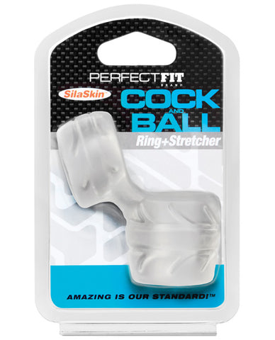 Perfect Fit Silaskin Cock & Ball Ring - Clear