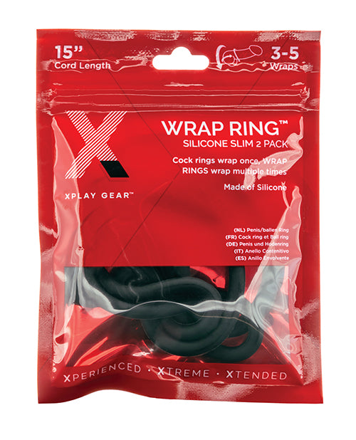 Xplay Gear Silicone 15" Slim Wrap Ring - Black Pack Of 2