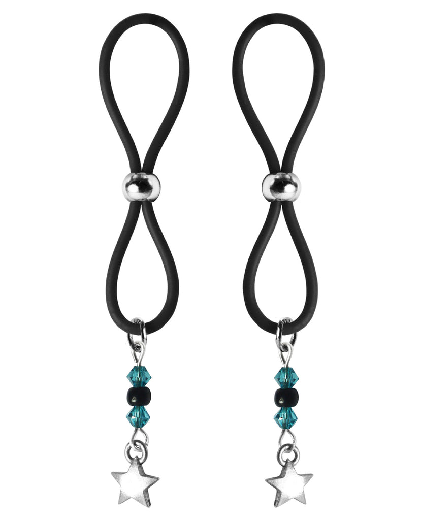 Bijoux De Nip Nipple Halos Star Charm - Turquoise-black