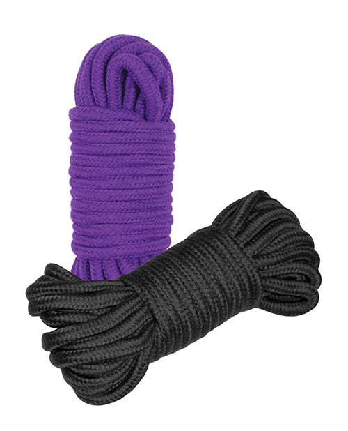 Plesur Cotton Shibari Bondage Rope 2 Pack - Black-purple