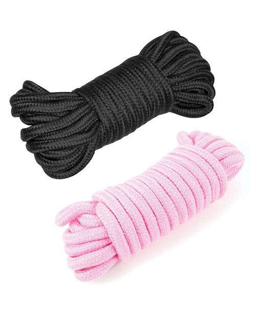 Plesur Cotton Shibari Bondage Rope 2 Pack - Black-pink