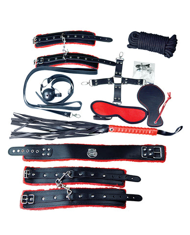 Plesur Deluxe Bondage Kit - Black-red