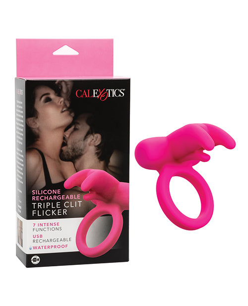 Silicone Rechargeable Triple Clit Flicker