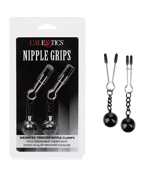 Nipple Grips Weighted Tweezer Nipple Clamps  -silver