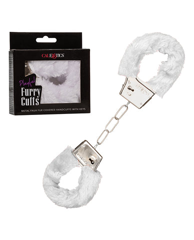 Playful Furry Cuffs - White