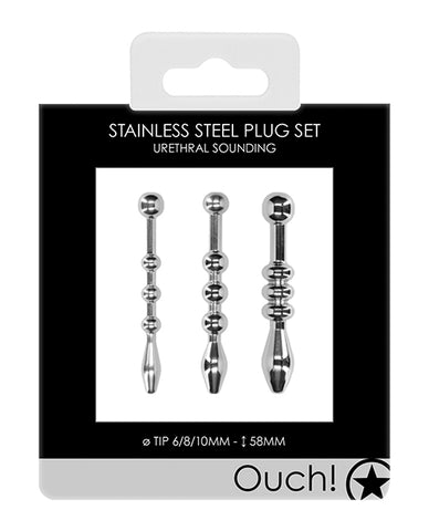 Shots Ouch Urethral Sounding Metal Plug Set