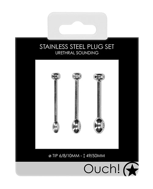 Shots Ouch Urethral Sounding Metal Plug Set