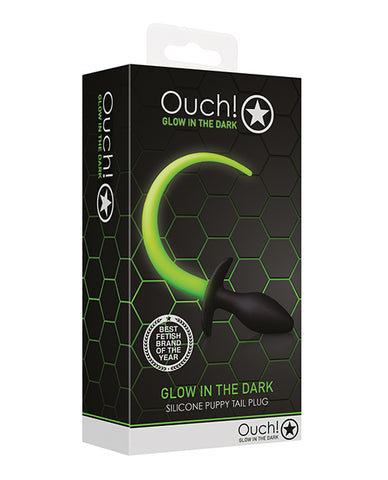 Shots Ouch Puppy Tail Plug - Glow In The Dark