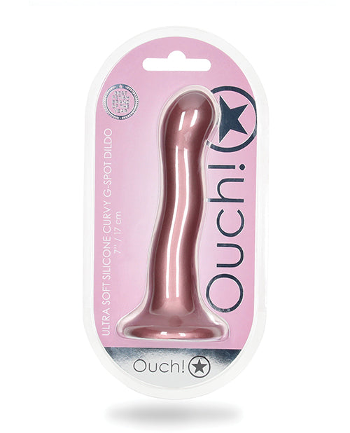 Shots Ouch 7" Curvy G-spot Dildo - Rose Gold