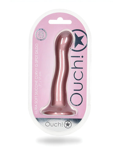 Shots Ouch 7" Curvy G-spot Dildo - Rose Gold