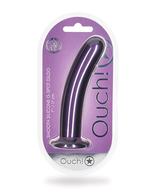 Shots Ouch 7" Smooth G-spot Dildo - Metallic Purple