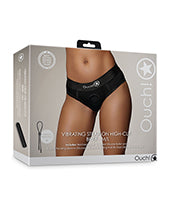 Shots Ouch Vibrating Strap On High-cut Brief - Black M/l