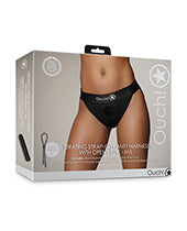 Shots Ouch Vibrating Strap On Panty Harness W/open Back - Black M/l