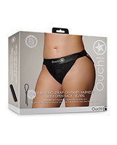 Shots Ouch Vibrating Strap On Panty Harness W/open Back - Black Xl/xxl