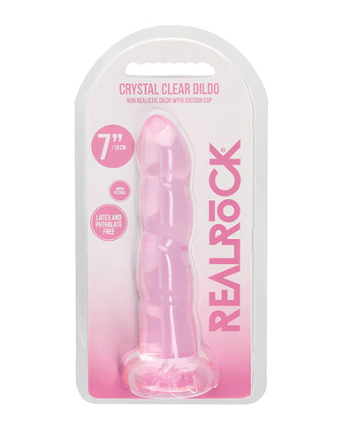 Shots Realrock Crystal Clear Non Realistic 7" Dildo  - Pink