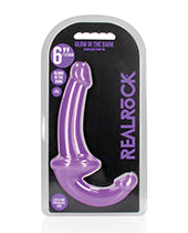 Shots Realrock 6" Strapless Strap On Glow In The Dark - Neon Purple