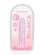 Shots Realrock Crystal Clear 6" Straight Dildo W/suction Cup - Pink