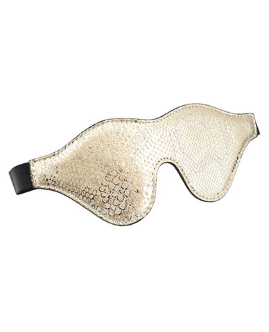 Spartacus Blindfold W-leather - White Snakeskin Micro Fiber