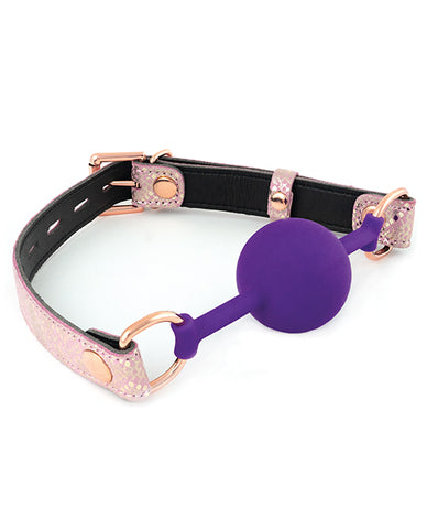 Spartacus Silicone Gag W-leather Lining - Pink Snakeskin Micro Fiber