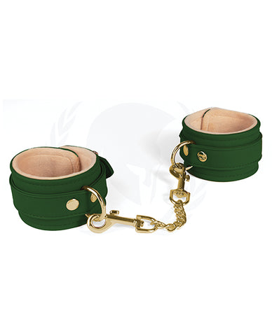 Spartacus Pu Wrist Cuffs W-plush Lining - Green