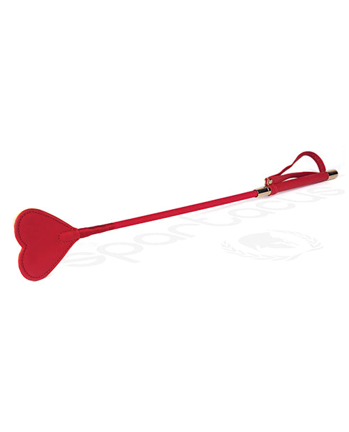 Spartacus Pu Riding Crop W-plush Heart Shape Tip - Red