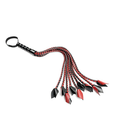 Saffron Braided Flogger - Red-black