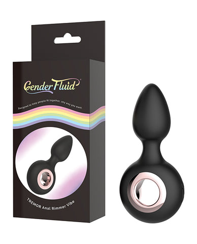 Gender Fluid Tremor Ring Plug Anal Vibe - Black