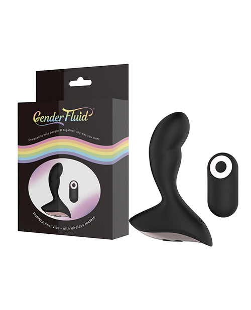 Gender Fluid Rumble Anal Vibe W-remote - Black