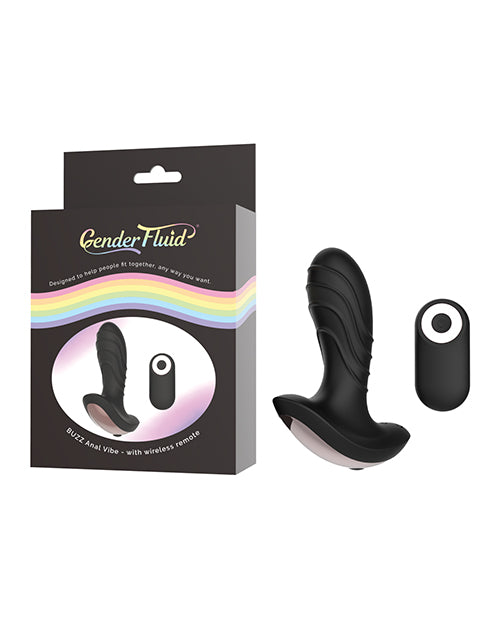 Gender Fluid Buzz Anal Vibe W-remote - Black