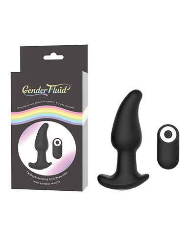 Gender Fluid Twirler Anal Vibe W-remote - Black