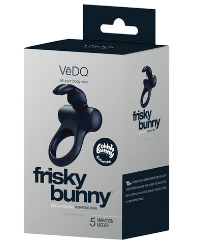 Vedo Frisky Bunny Rechargeable Vibrating Ring - Black Pearl