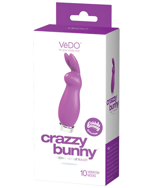 Vedo Crazzy Bunny Rechargeable Bullet - Perfectly Purple