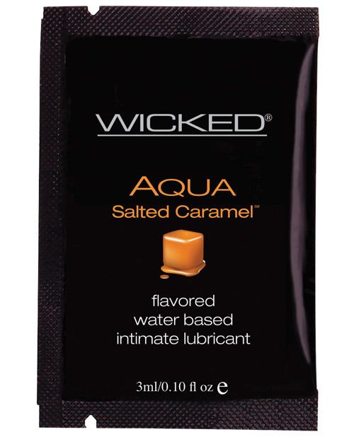 Wicked Sensual Care Aqua Waterbased Lubricant - .1 Oz Salted Caramel