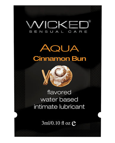 Wicked Sensual Care Aqua Waterbased Lubricant - .1 Oz Cinnamon Bun