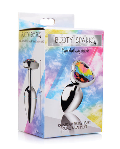Bootysparks Rainbow Prism Heart Anal Plug - Small