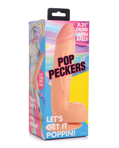 Pop Peckers 8.25" Dildo W/balls - Light