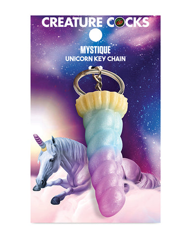 Creature Cocks Mystique Unicorn Silicone Key Chain - Multi Color